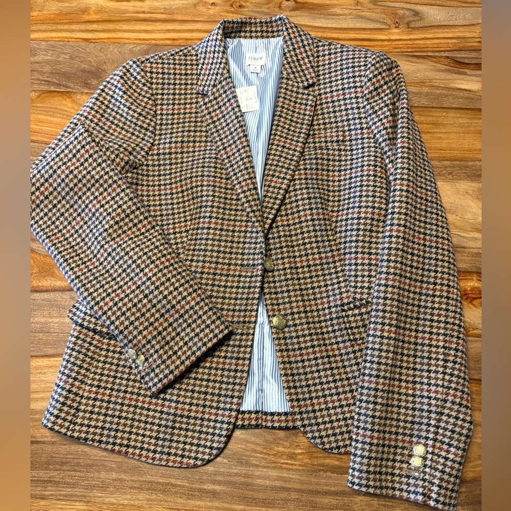 Women’s - Brown and Black. Houndstooth schoolboy blazer. J. Crew